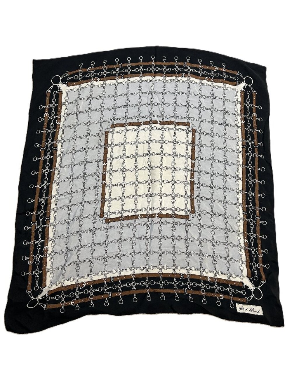 Red Point Hand Rolled Equestrian Theme Scarf